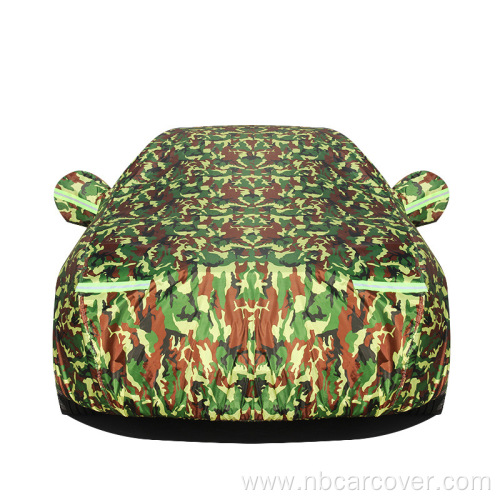 Camouflage 190T portable car cover with zipper